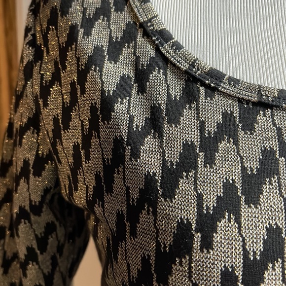 LuLaRoe New Elegant Black Metallic Gold Nicole Dress 2XL NWT - Picture 6 of 12